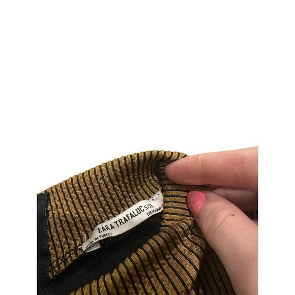 Zara Womens‎ Beige Crew Neck Pullover Sweater Small Long Sleeve Casual - Picture 5 of 6